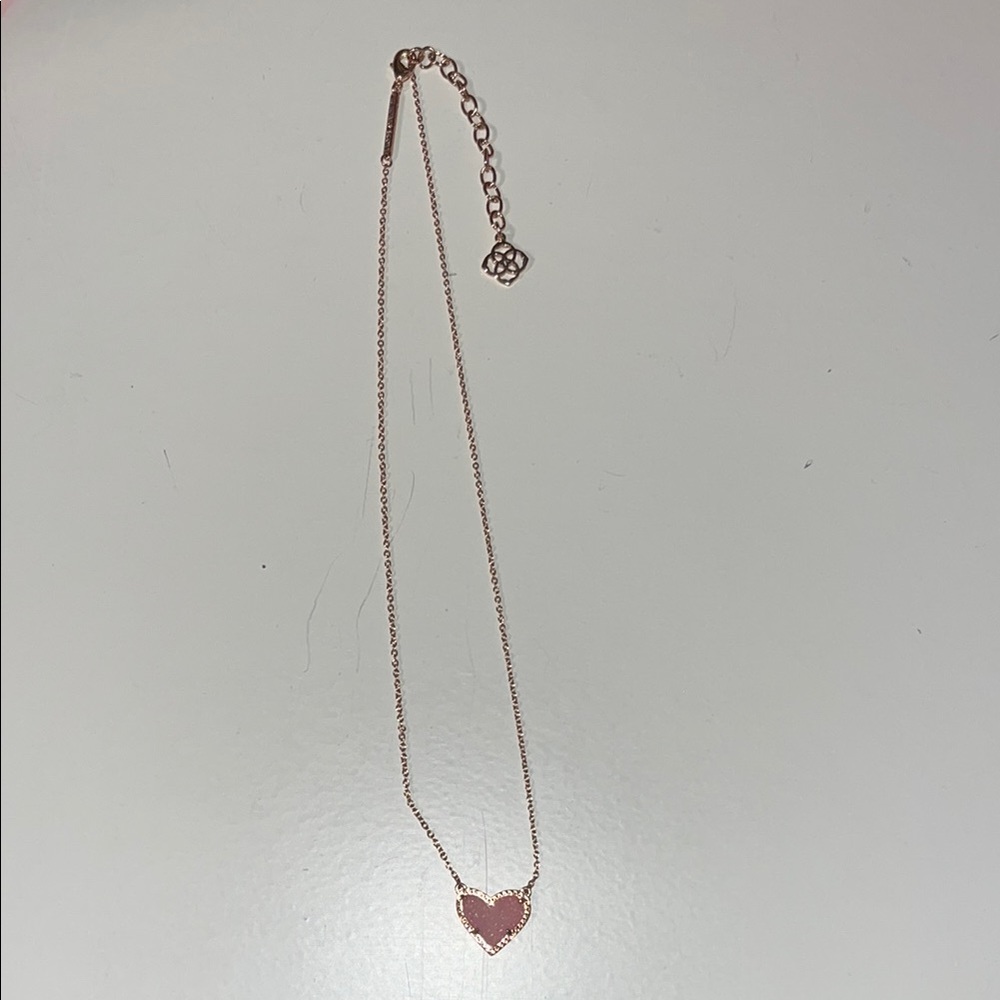 Kendra Scott Glitter Pink Heart Pendant Necklace